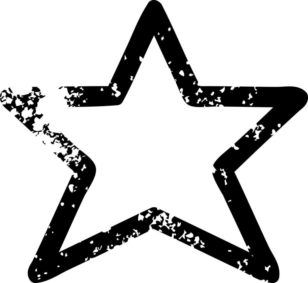 star shape distressed icon vector