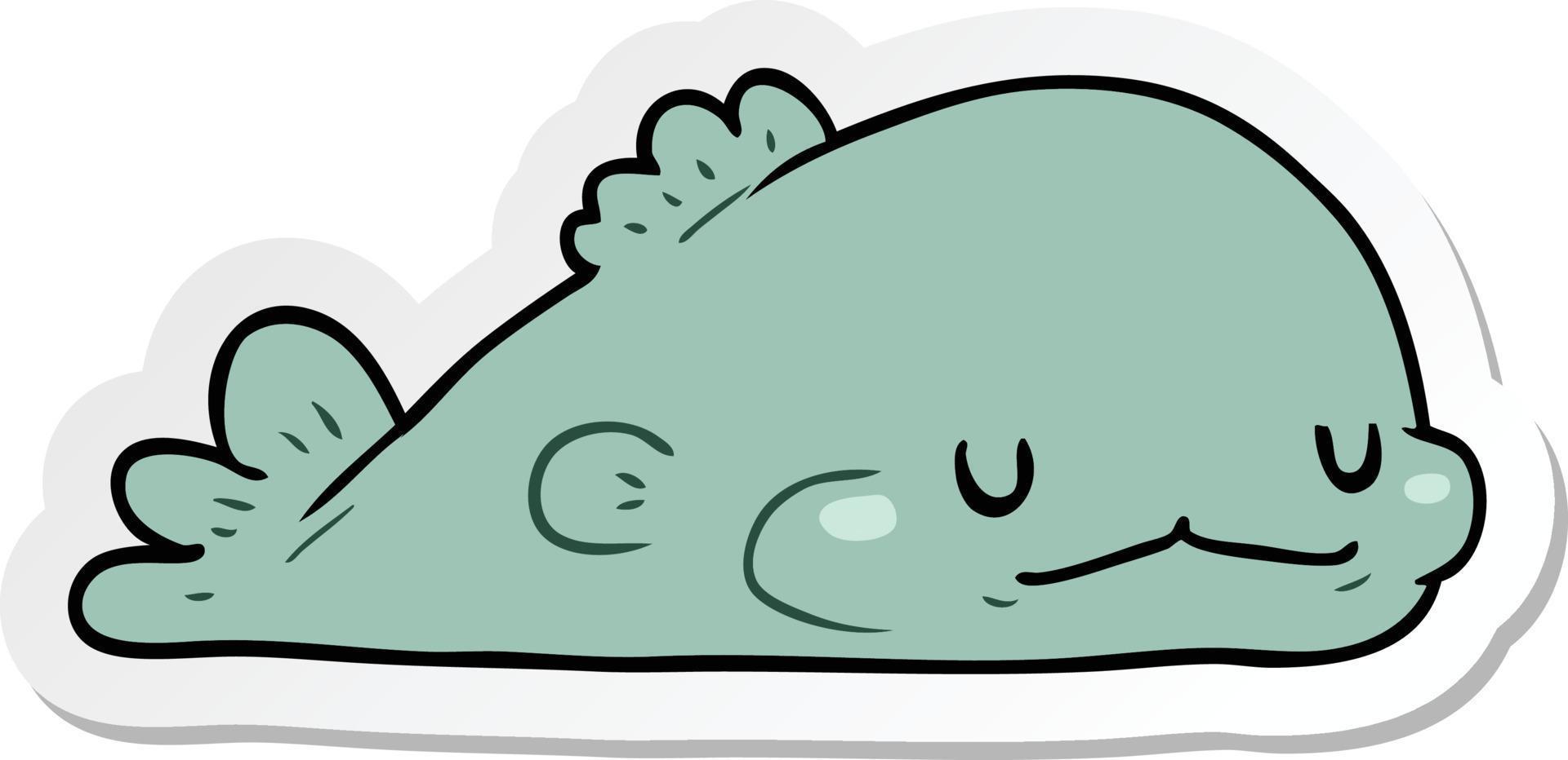 sticker of a cartoon fish vector