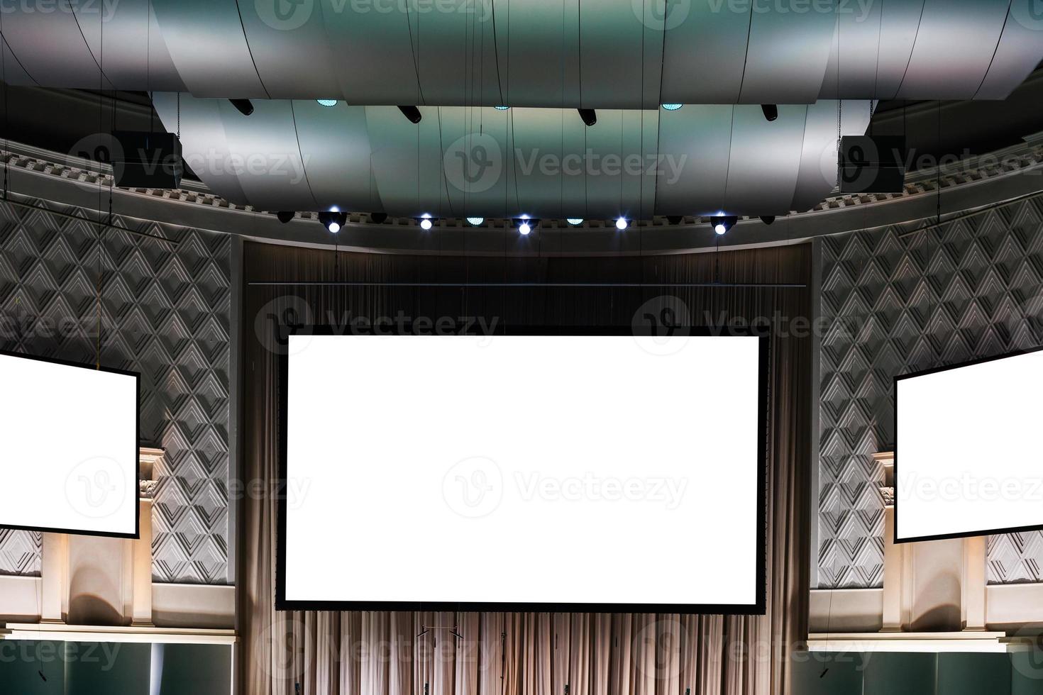 screens in gray brown and green illuminated cinema photo