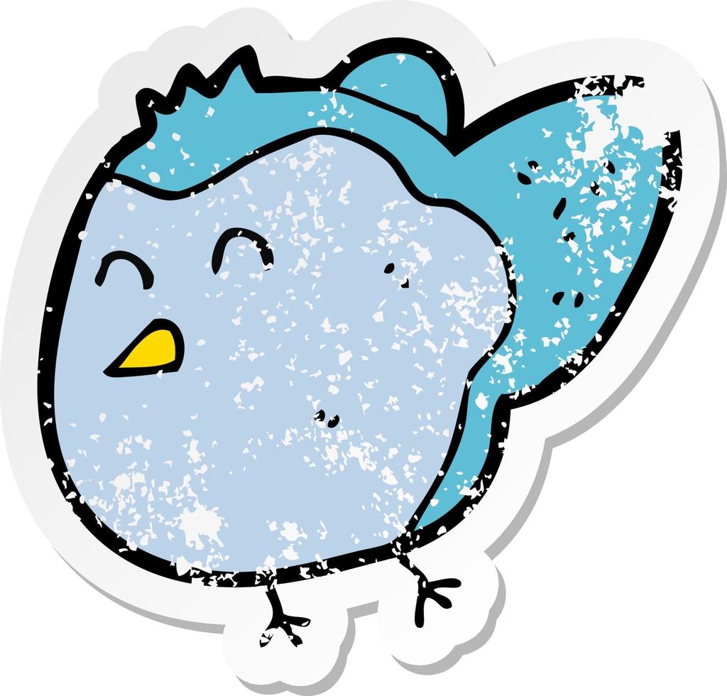 retro distressed sticker of a cartoon bird vector