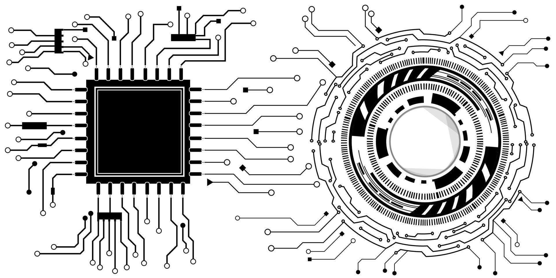 vector de placa de circuito electrónico para concepto de tecnología y finanzas y educación