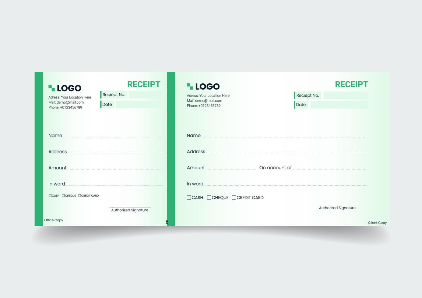 Blank template of the payment slip. Checkbook cheque page with empty fields. vector