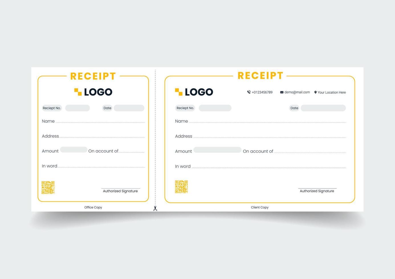 Blank template of the payment slip. Checkbook cheque page with empty fields. vector