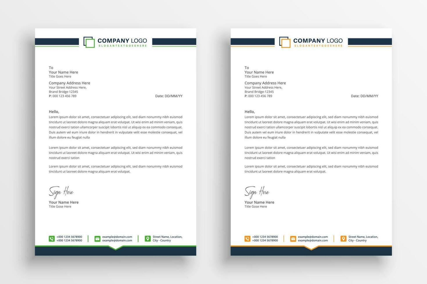 Corporate Business letterhead template vector