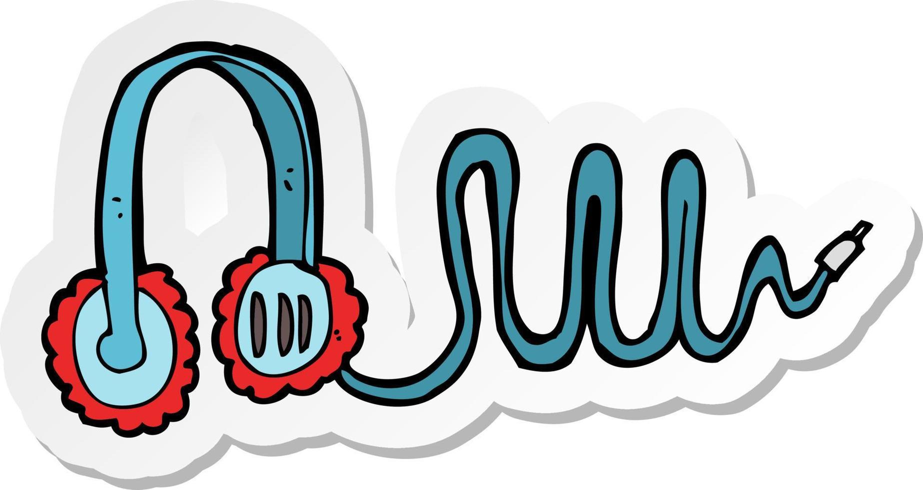 sticker of a cartoon headphones vector
