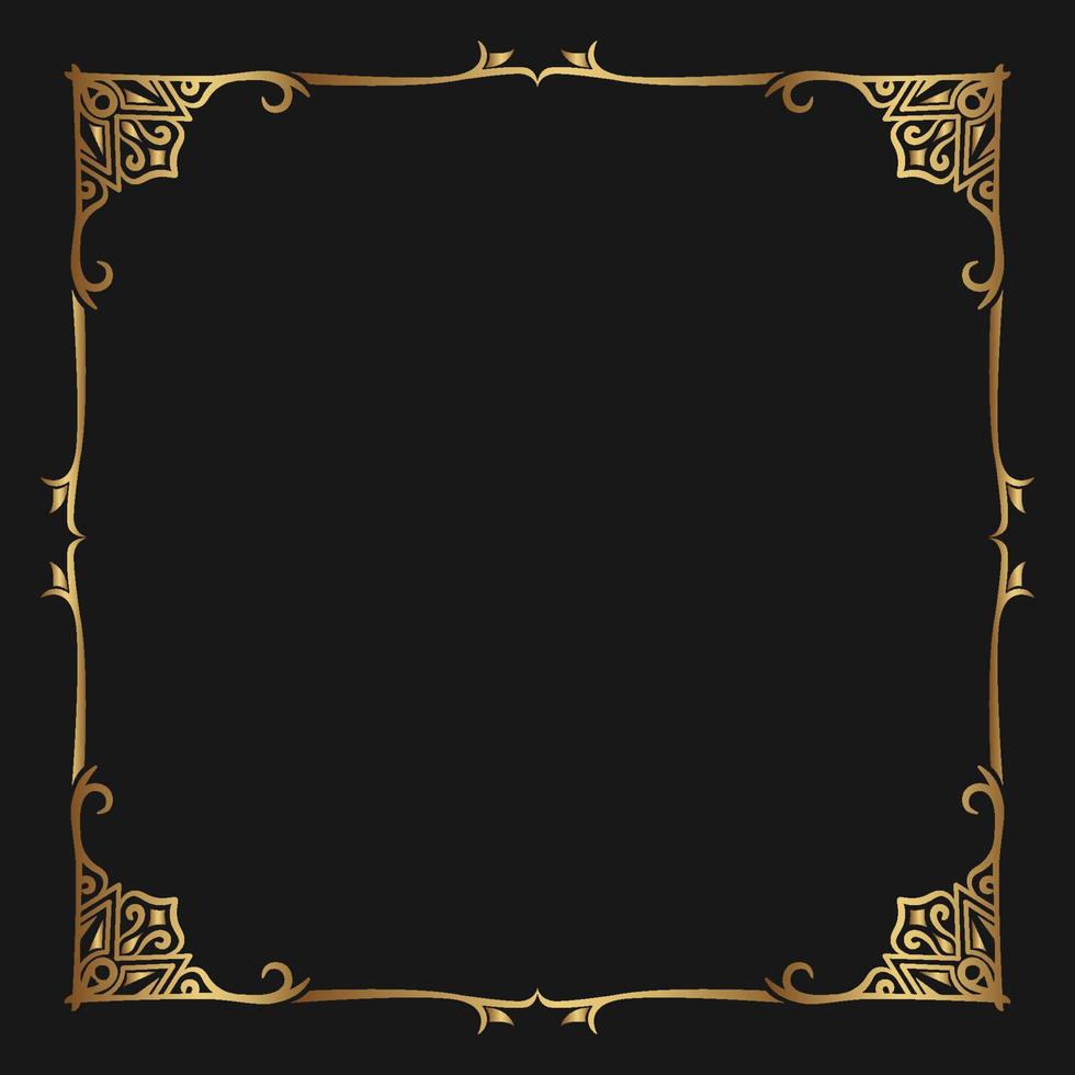 gold vintage frame border ornament vector