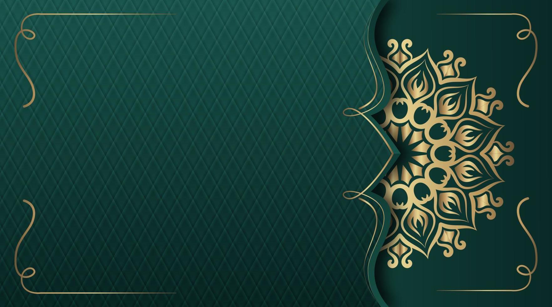 green and gold, luxury mandala background vector