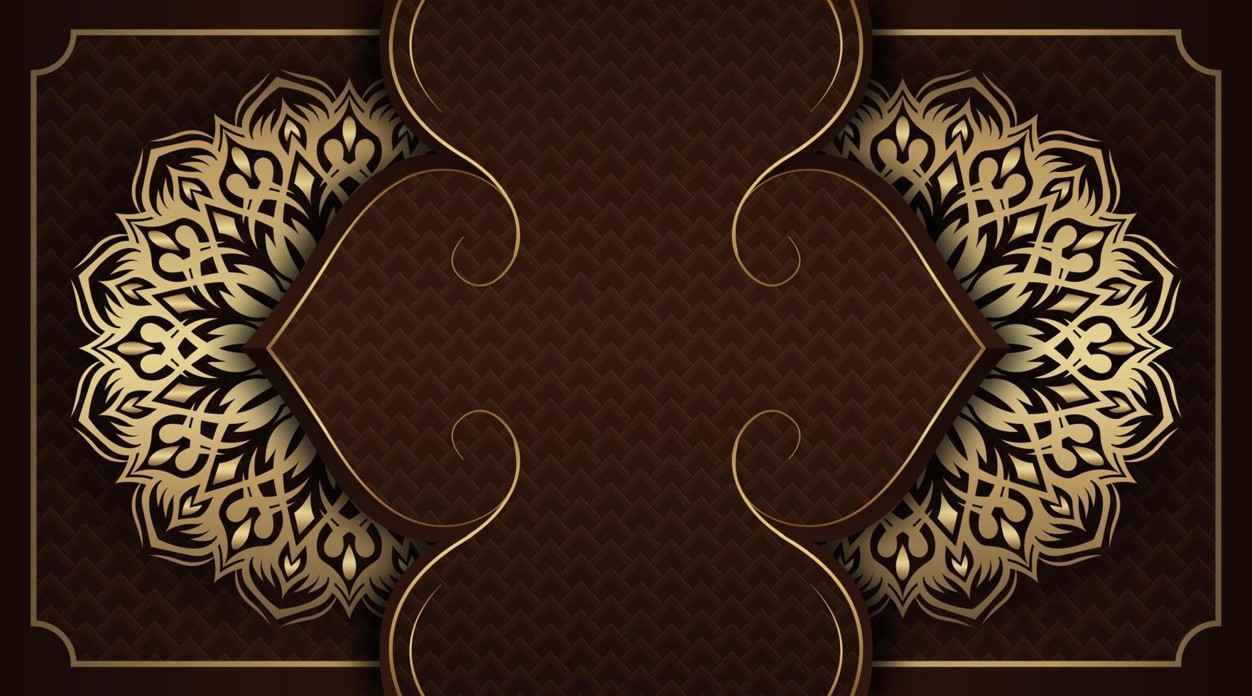 brown and gold, mandala background vector