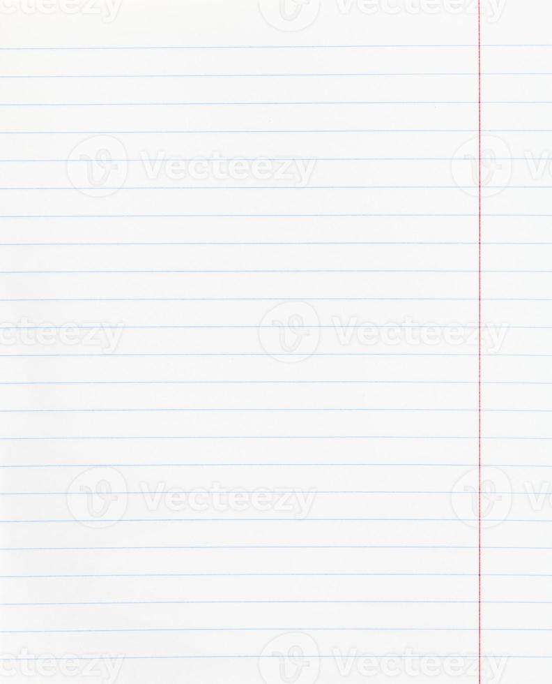wide lined sheet of paper with red margin photo