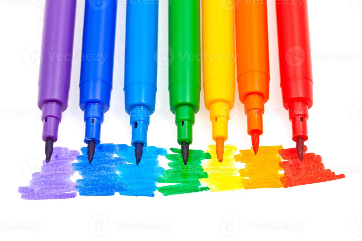 rainbow color felt pens photo