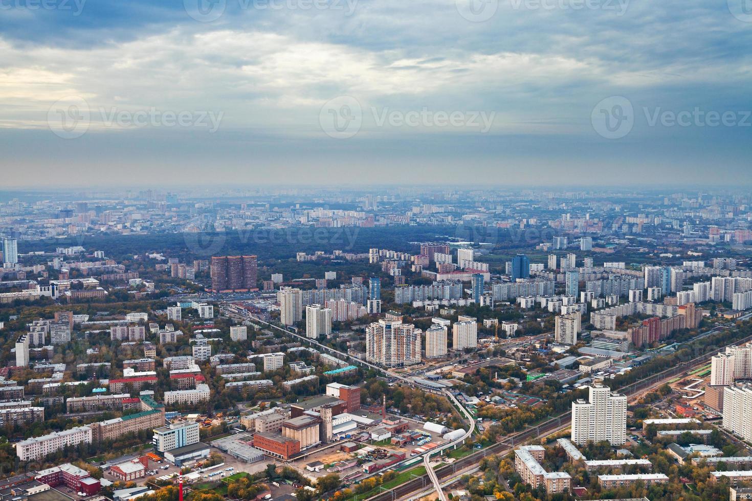 above view Moscow in autumn afternoon photo