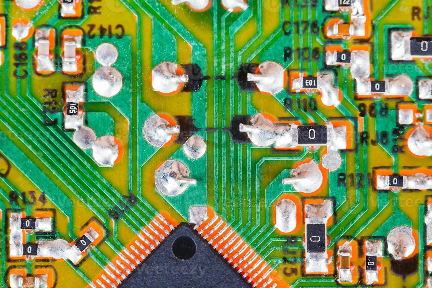 microprocessor circuit board macro shot photo