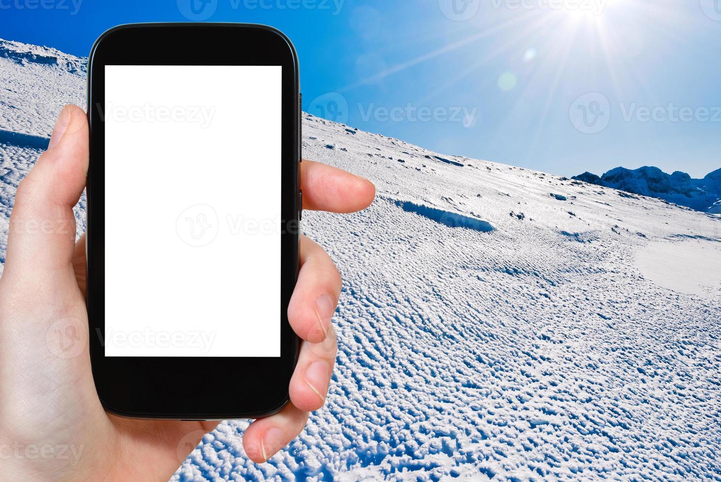 photo of blue cold snow on Alps mountain