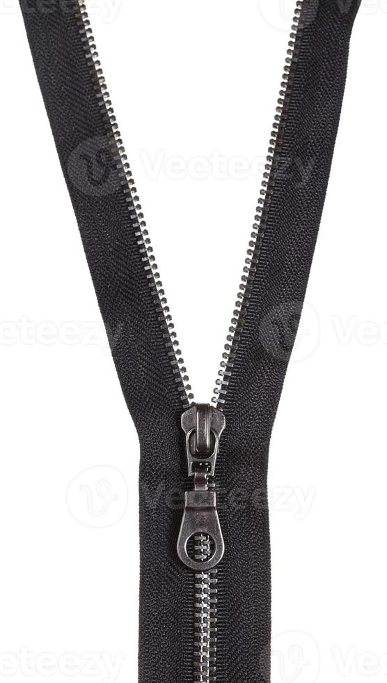 metal black zip fastener close up photo