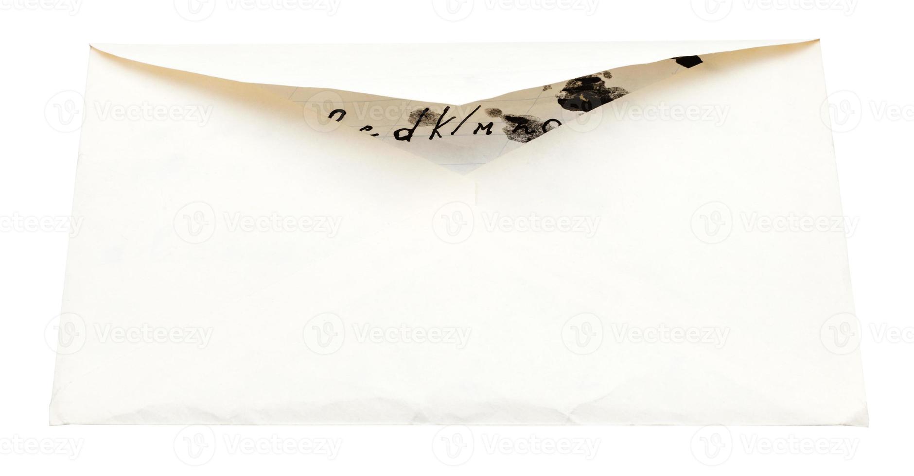 unsealed paper envelope with child letter photo