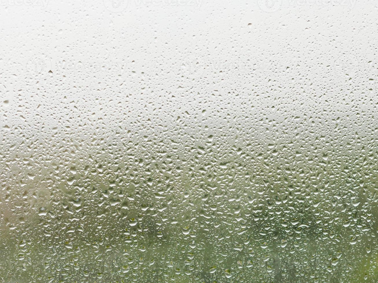 raindrops on home window pane photo