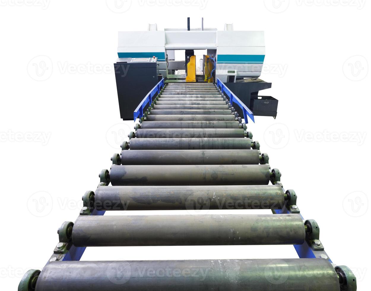 cutting machine with feeder isolated photo