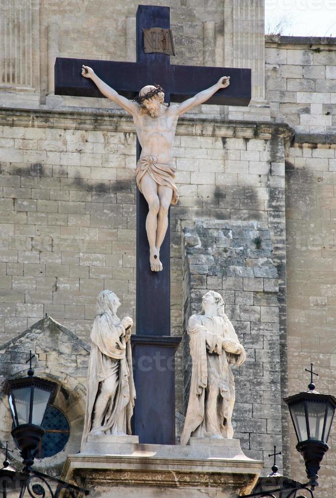 Catholic calvary on papa's cathedral in Avignon photo