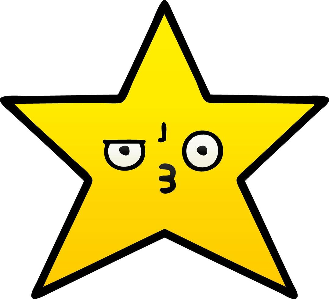 gradient shaded cartoon gold star vector