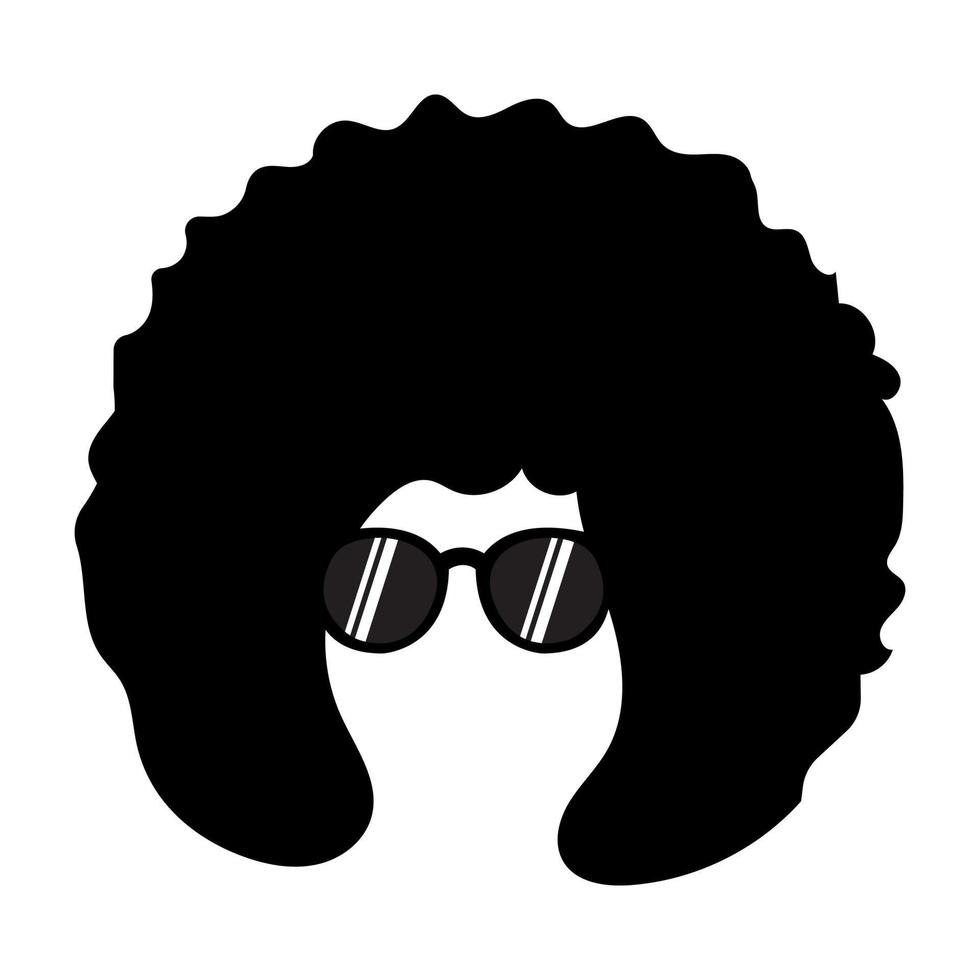 Afro woman icon design template. Silhouette of a curly girl. The concept of hairstyles, curls. Vector illustration