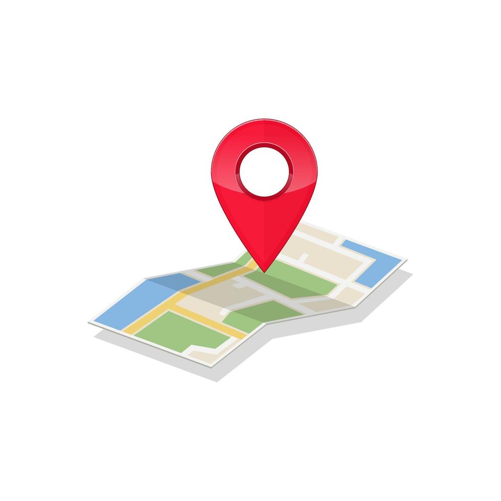 mapa con ubicación de destino. navegador gps y localización de viajes. vector