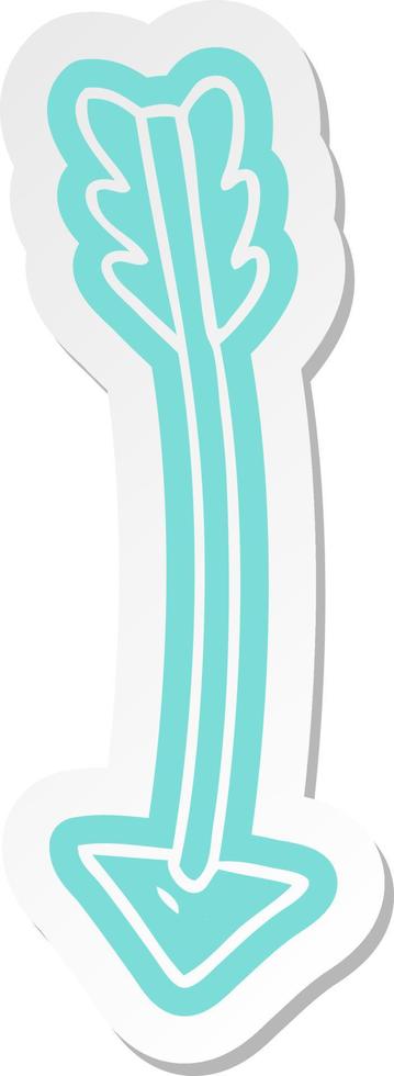 cartoon sticker of an arrow vector