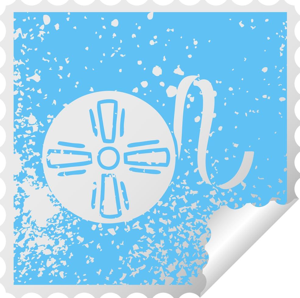 distressed square peeling sticker symbol movie tape vector