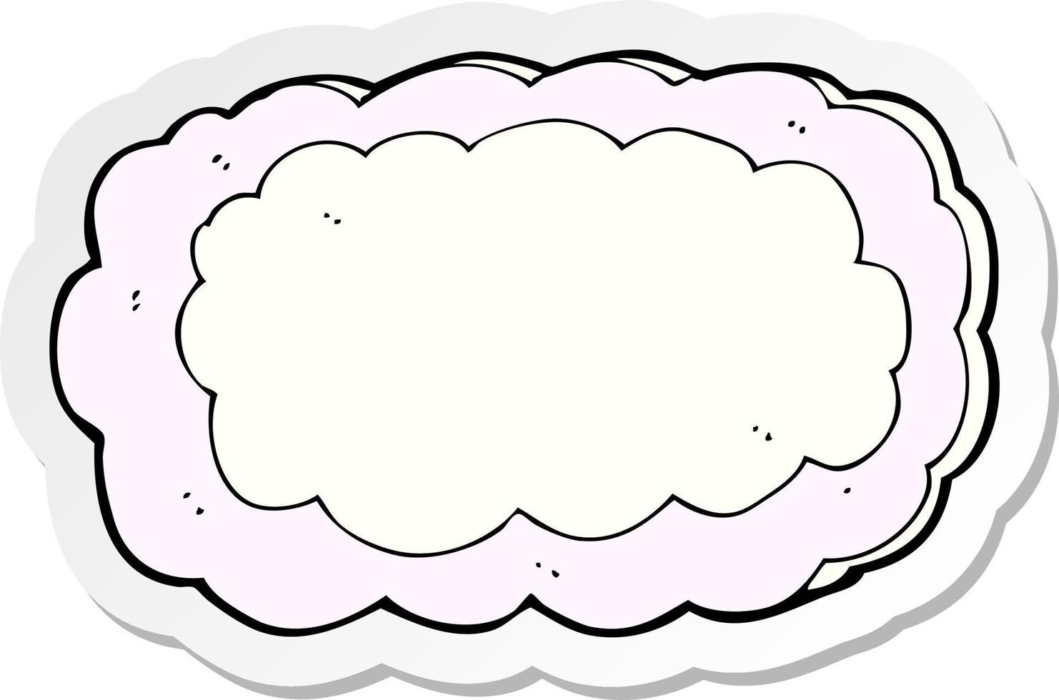 sticker of a cartoon cloud symbol vector