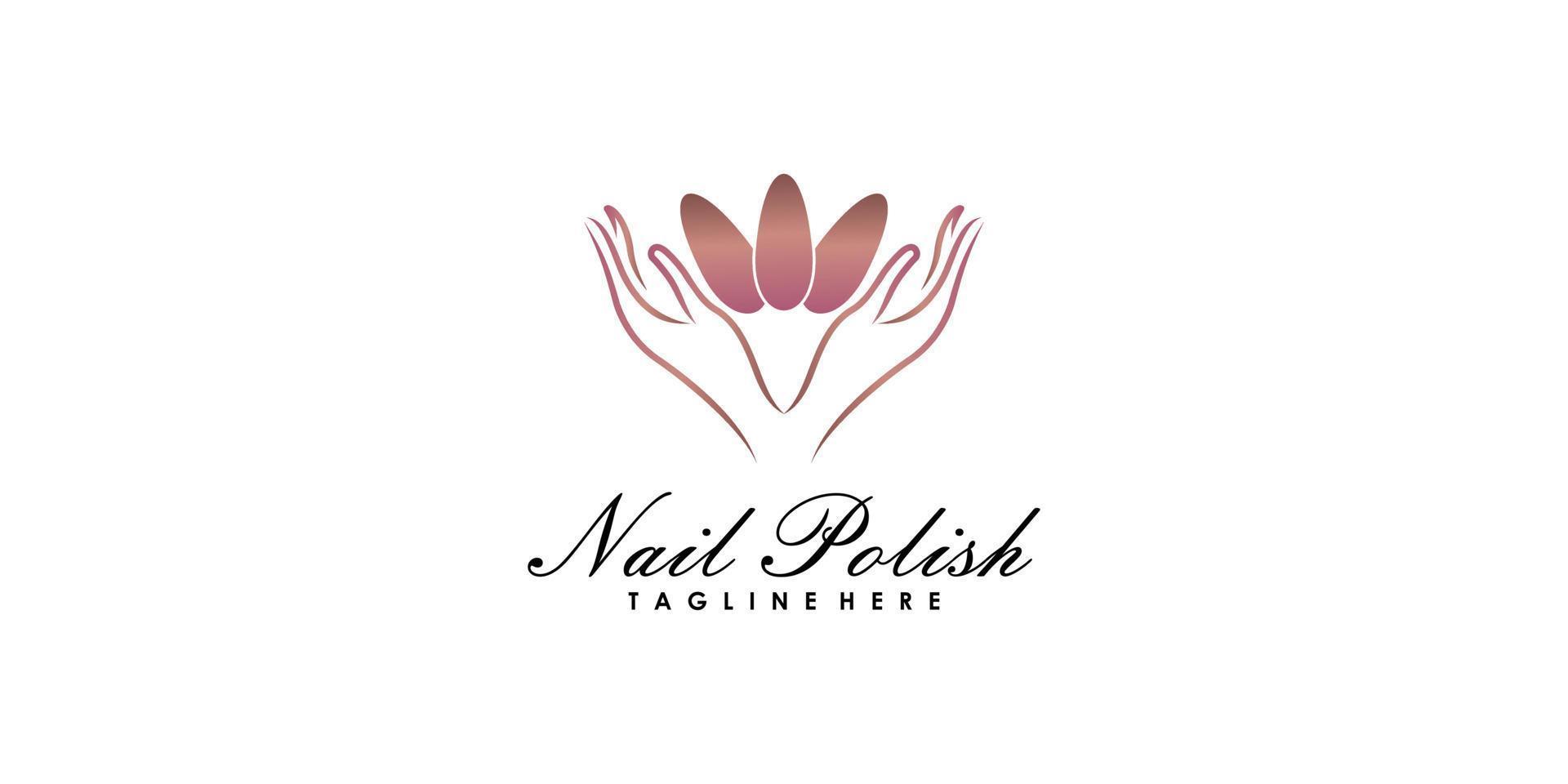 nail beauty salon logo design vector with creative concept premium vector