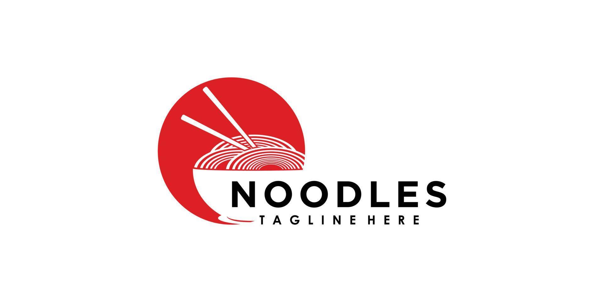 noodles logo design vector ilustration