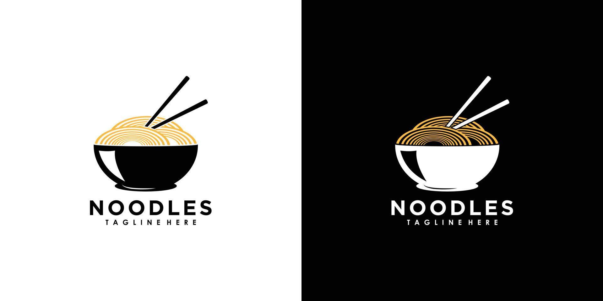 noodles logo design vector ilustration