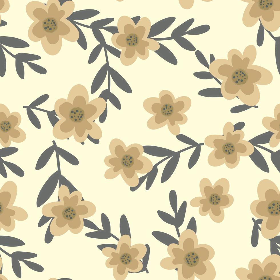 Seamless pattern with flowers and leaves. Pattern. vector