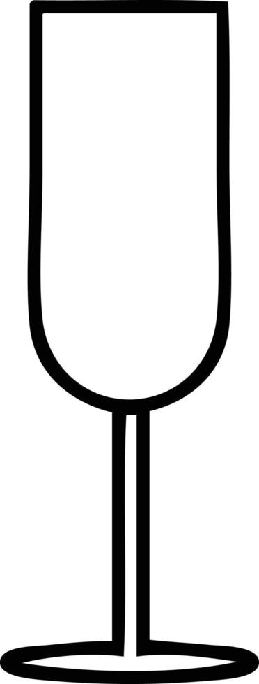 line drawing cartoon champagne flute vector