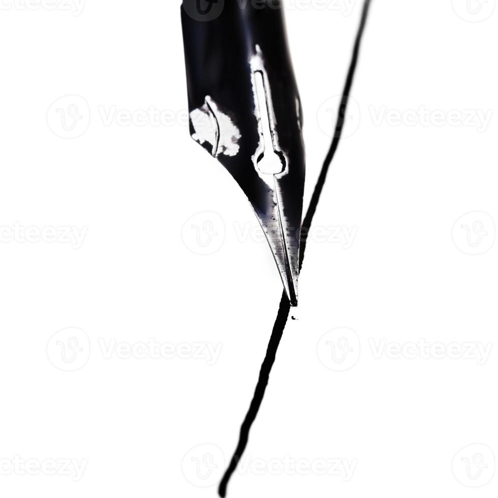 nib of drawing pen drafting line by black ink photo