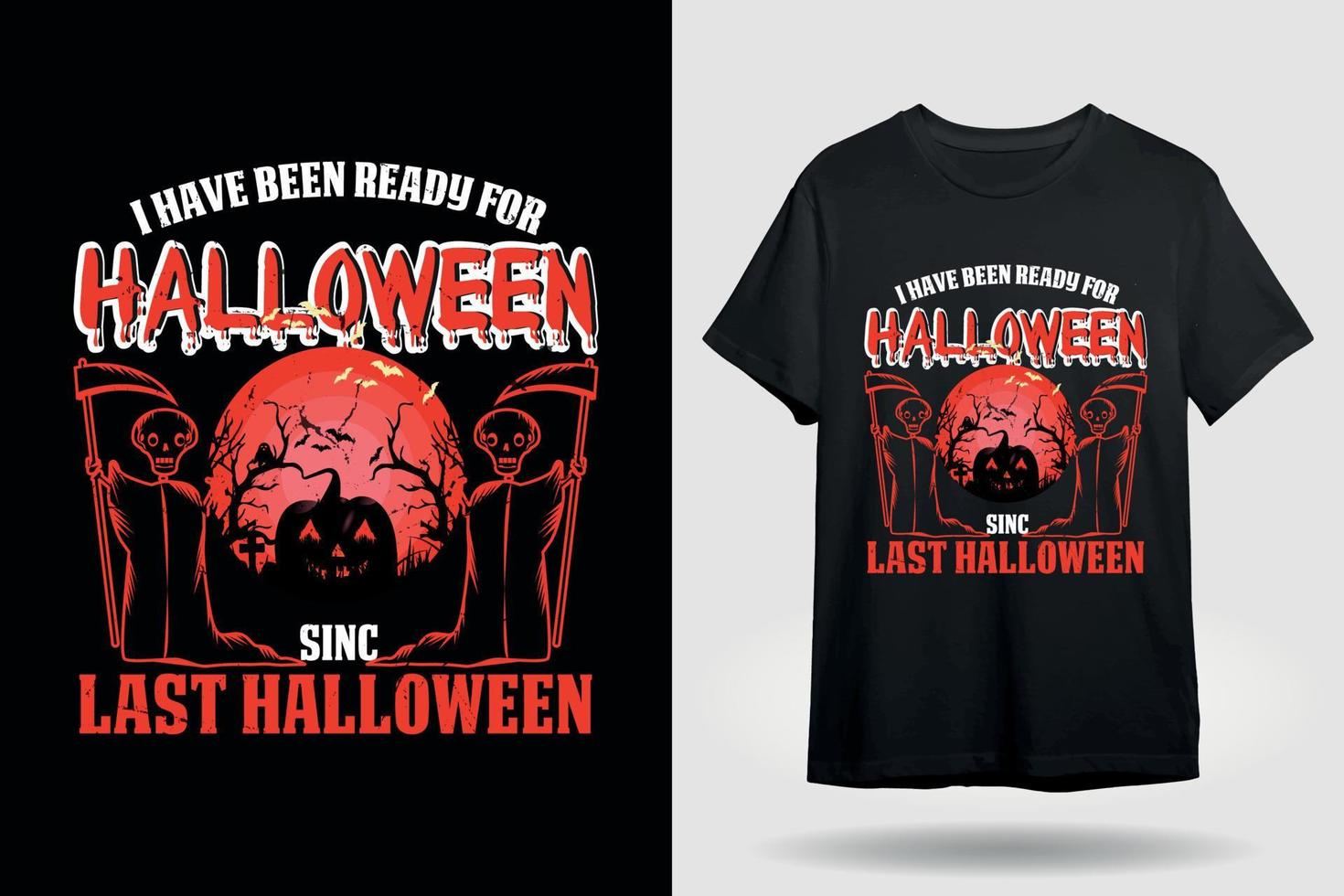 diseño de camiseta de halloween con calabaza vector