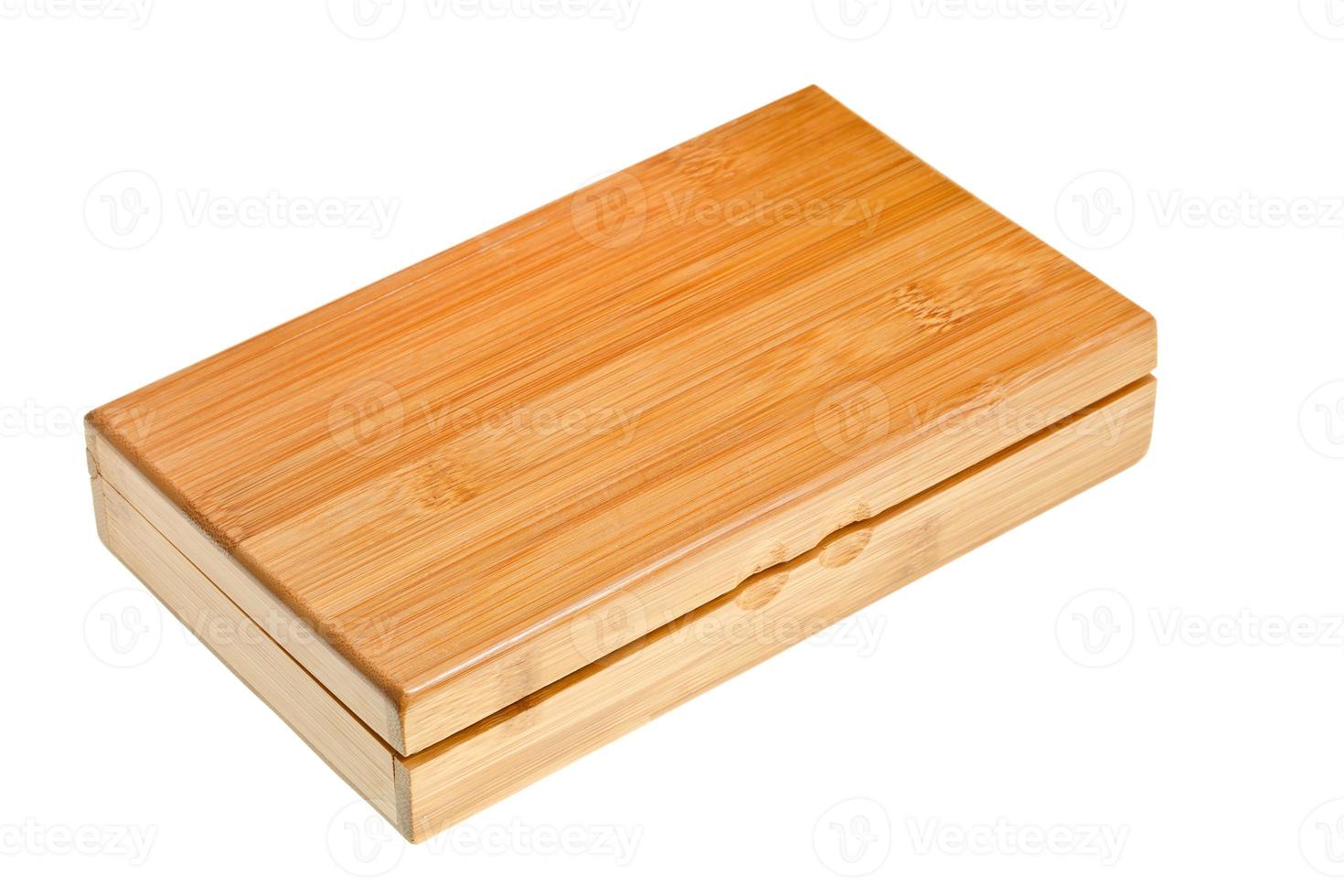 closed wooden bamboo box isolated photo