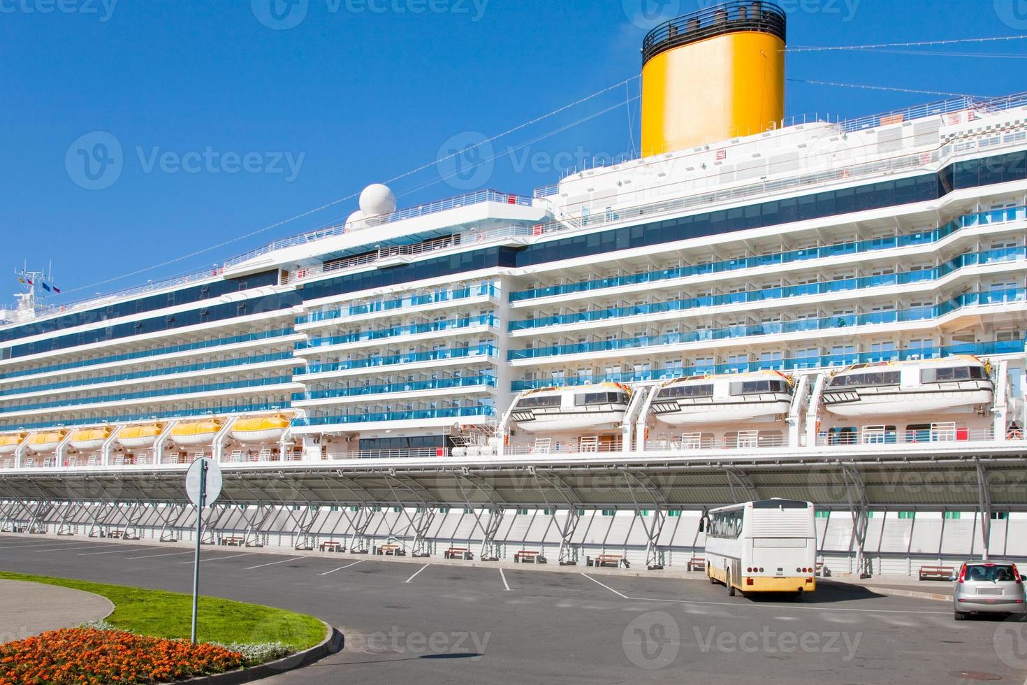 cruise liner in Saint Petersburg port photo