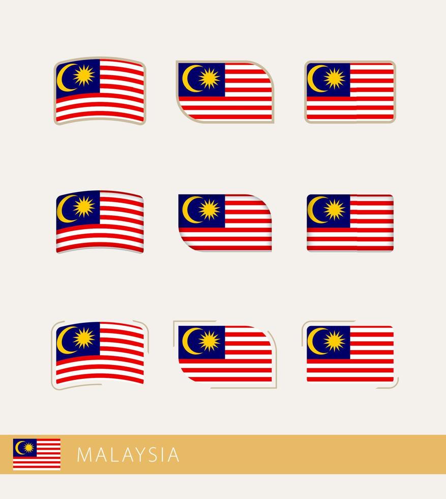 Vector flags of Malaysia, collection of Malaysia flags.
