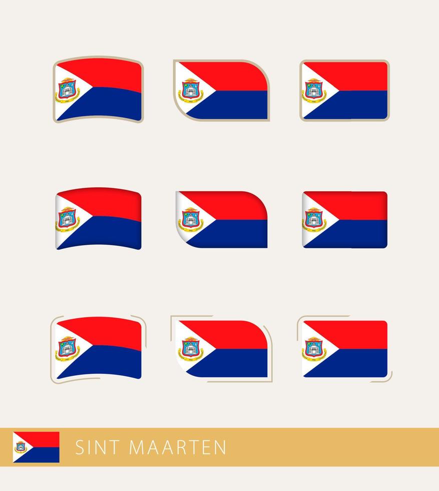 Vector flags of Sint Maarten, collection of Sint Maarten flags.