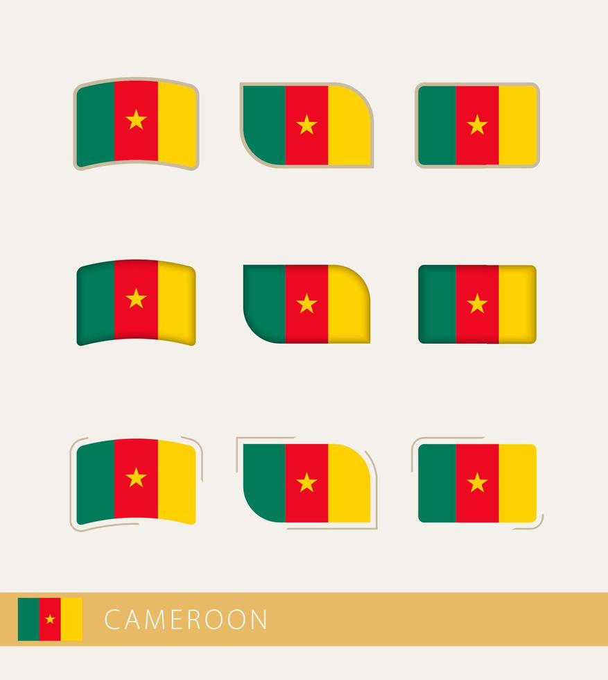 Vector flags of Cameroon, collection of Cameroon flags.