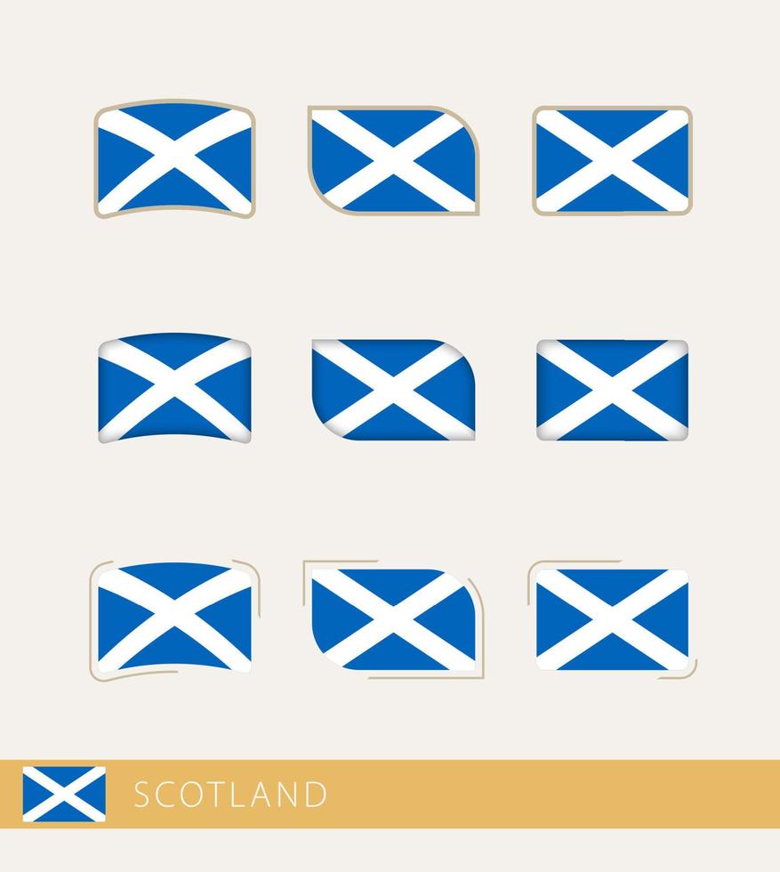 Vector flags of Scotland, collection of Scotland flags.