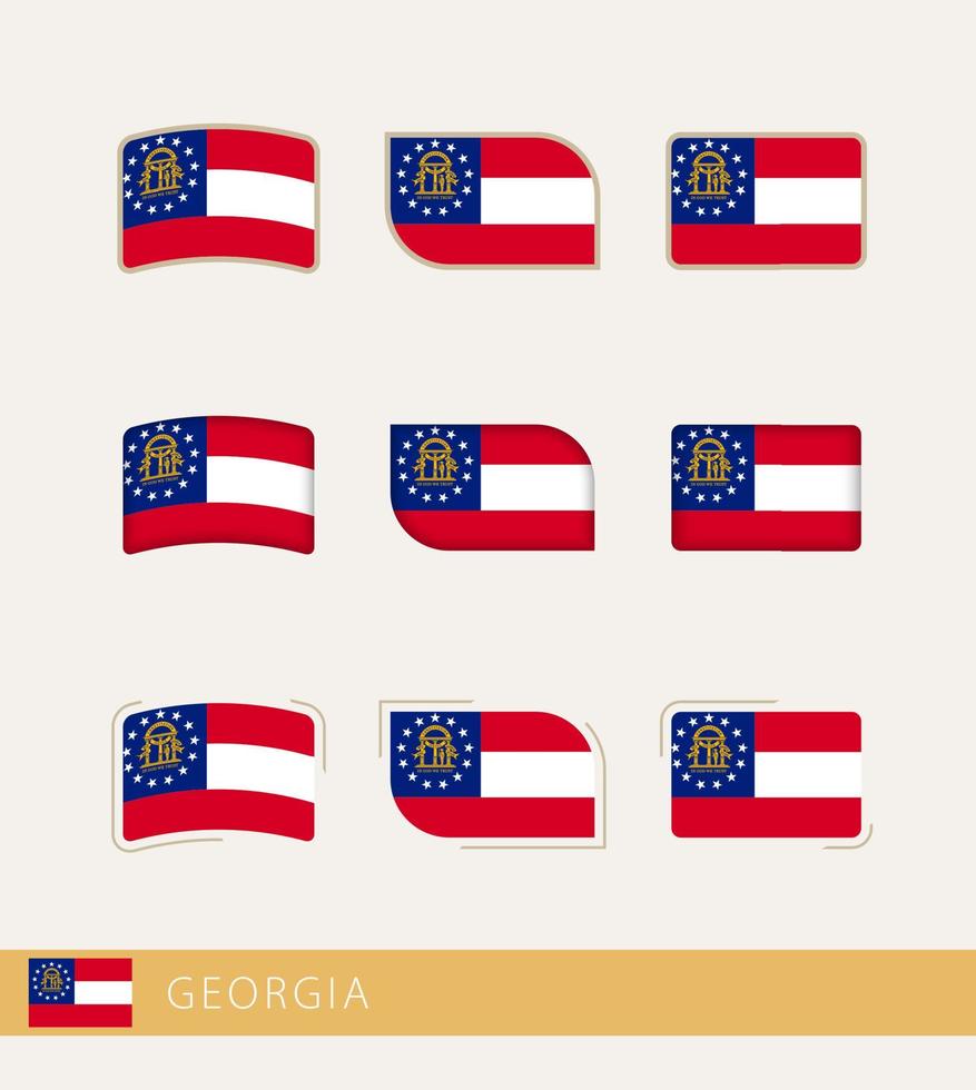 Vector flags of Georgia, collection of Georgia flags.