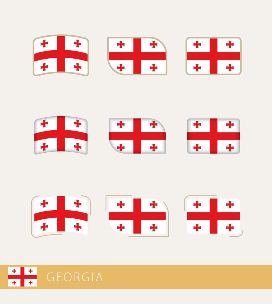 Vector flags of Georgia, collection of Georgia flags.