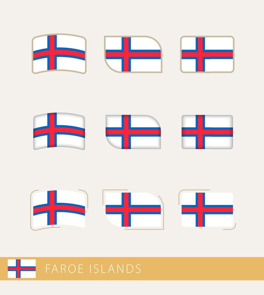Vector flags of Faroe Islands, collection of Faroe Islands flags.