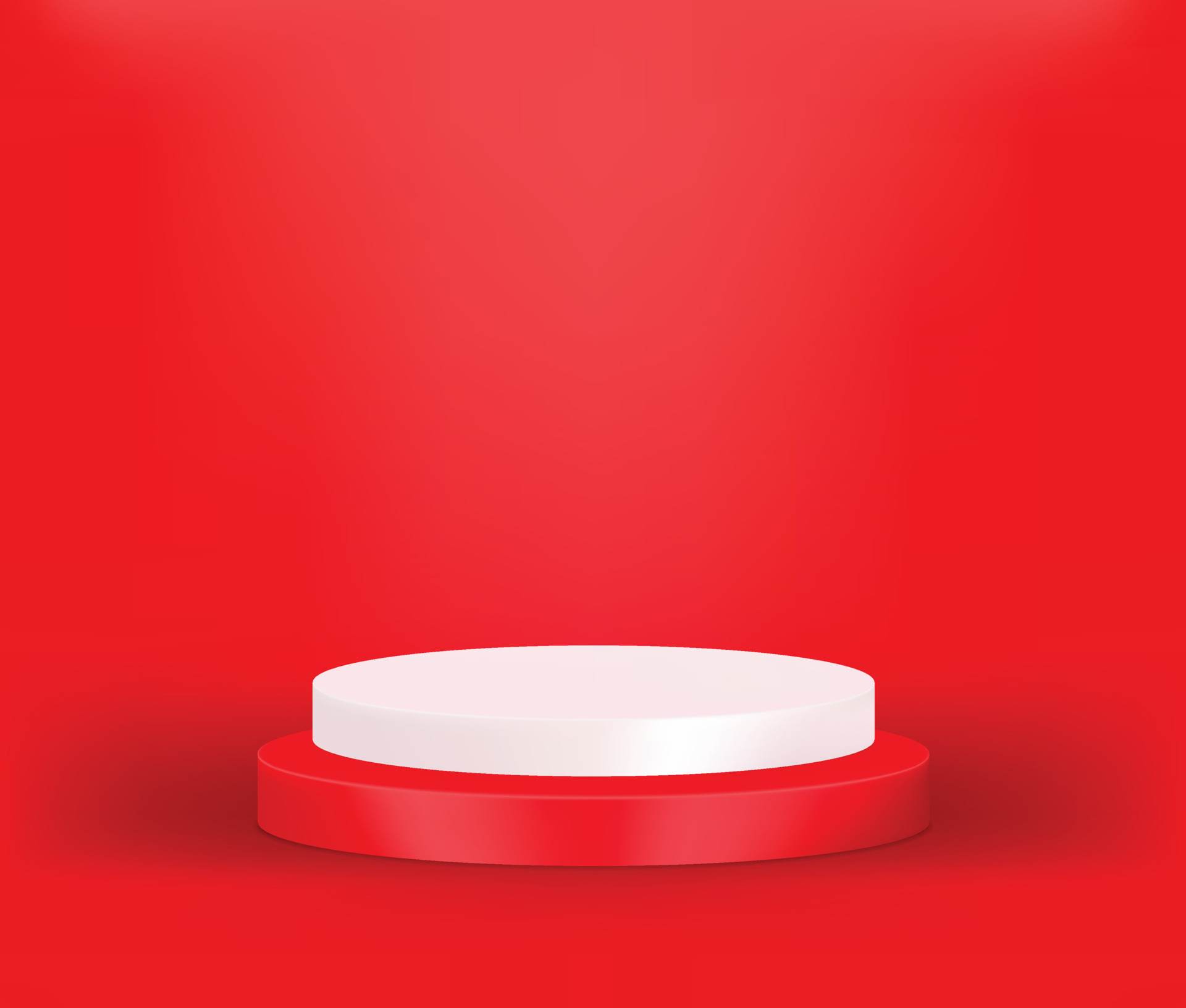 Product display podium on red background, 3D rendering podium 11690745