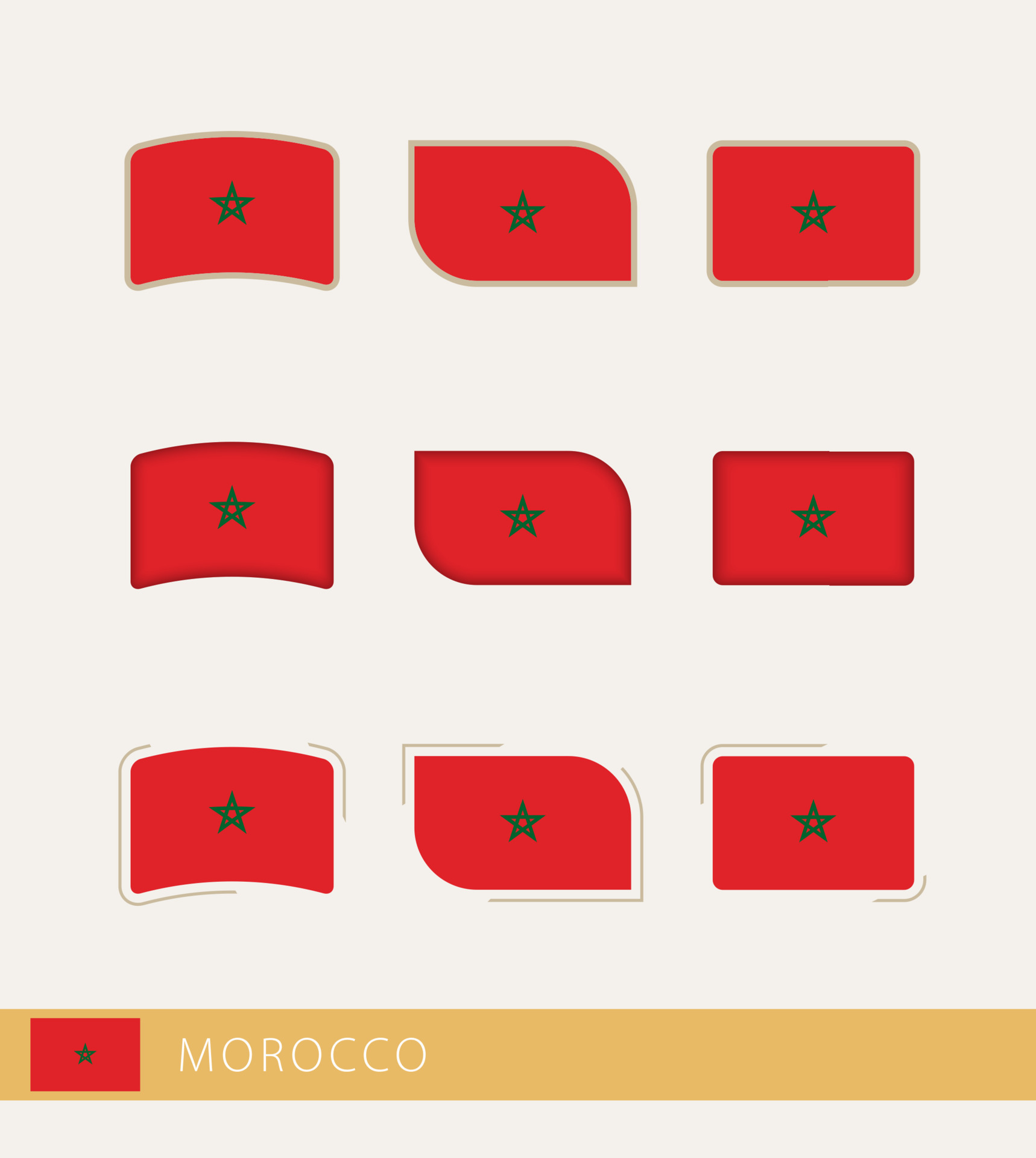 Vector flags of Morocco, collection of Morocco flags. 11690778 Vector