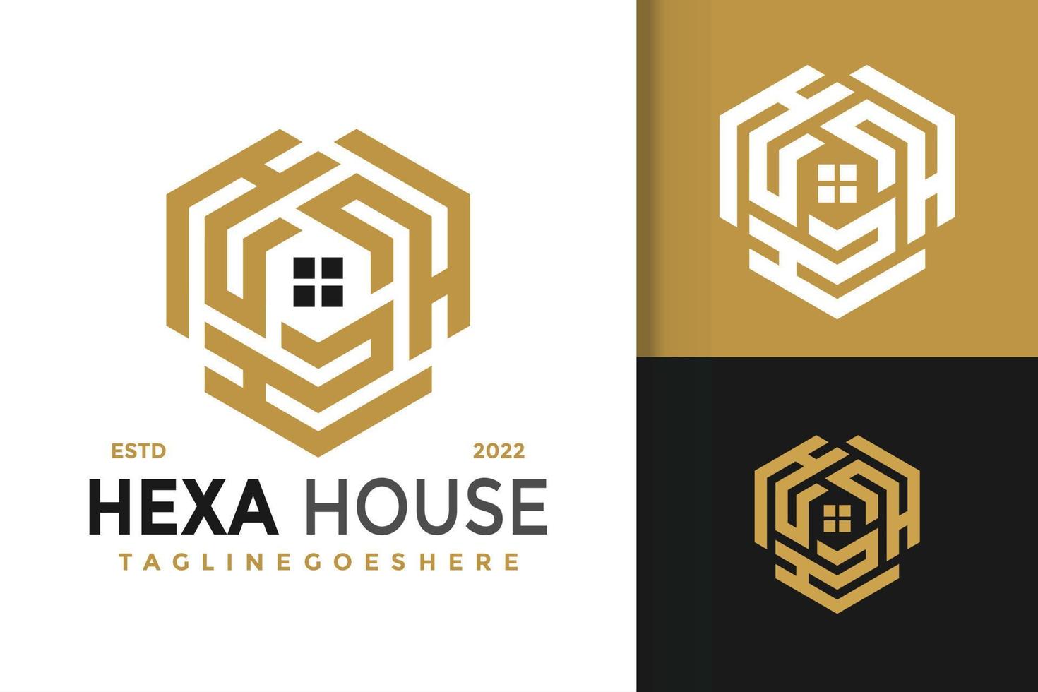 H Letter Hexagon House Logo Design, brand identity logos vector, modern logo, Logo Designs Vector Illustration Template