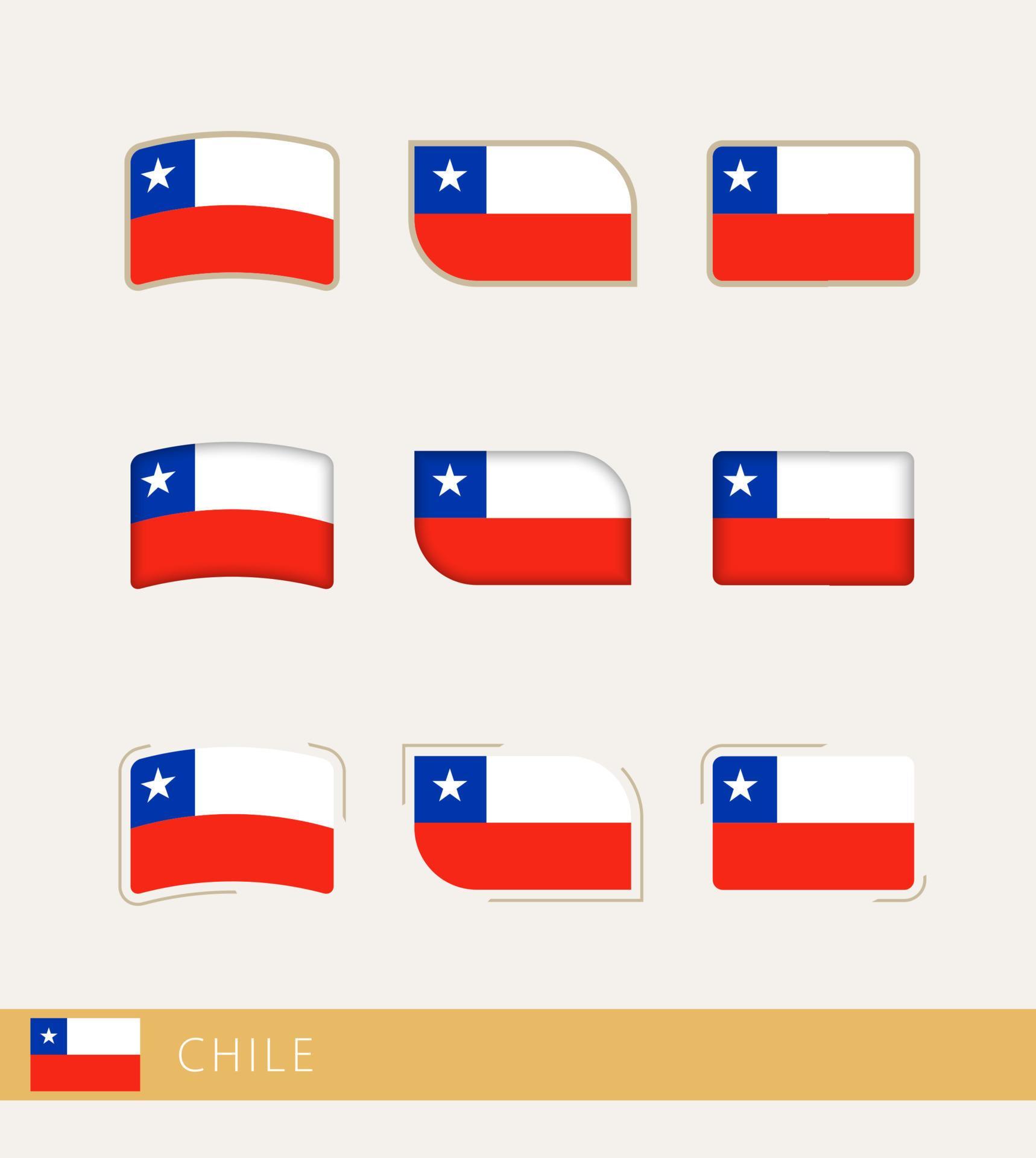 Vector flags of Chile, collection of Chile flags. 11690868 Vector Art