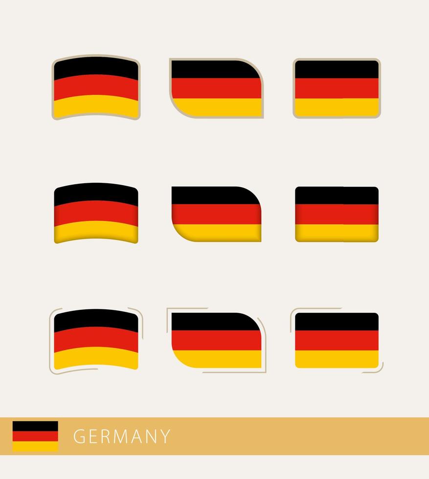 banderas vectoriales de alemania, colección de banderas de alemania. vector