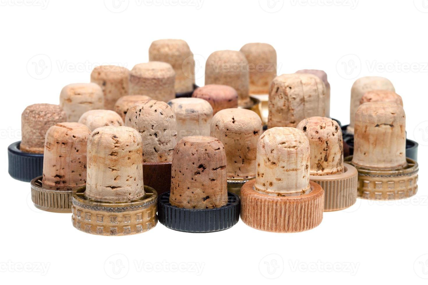 many used corks from strong drinks photo